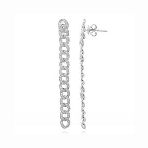 Drop Diamond Cuban Earrings