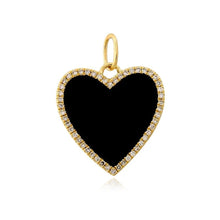 Load image into Gallery viewer, Large Pave Outline Stone Heart Charm
