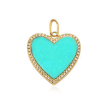 Load image into Gallery viewer, Large Pave Outline Stone Heart Charm
