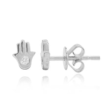 Load image into Gallery viewer, Hamsa Single Diamond Stud

