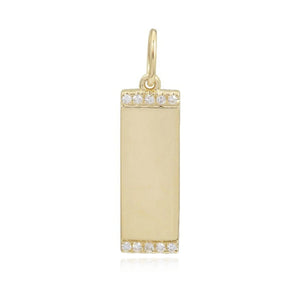 Mini Plate with Pave Sides Charm