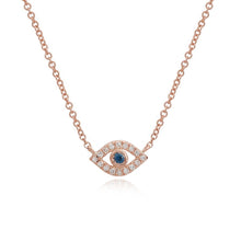 Load image into Gallery viewer, Mini Gold Diamond Open Evil Eye Necklace
