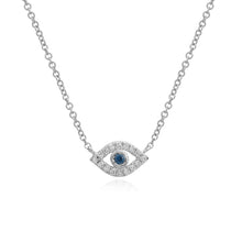 Load image into Gallery viewer, Mini Gold Diamond Open Evil Eye Necklace
