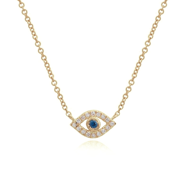 Small Diamond Open Evil Eye Necklace