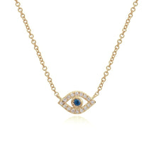 Load image into Gallery viewer, Mini Gold Diamond Open Evil Eye Necklace
