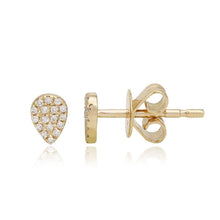Load image into Gallery viewer, Small Pave Pear Stud
