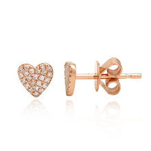 Load image into Gallery viewer, Small Pave Heart Studs
