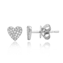 Load image into Gallery viewer, Small Pave Heart Studs
