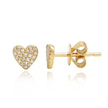 Load image into Gallery viewer, Small Pave Heart Studs
