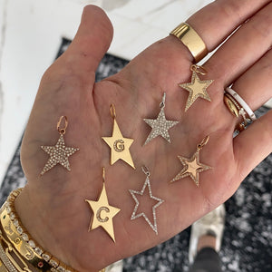 Modern Pave Outline Star Charm