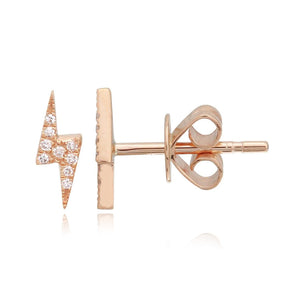 Mini Pave Lightning Bolt Stud