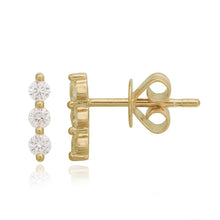 Load image into Gallery viewer, Three Diamond Bar Stud
