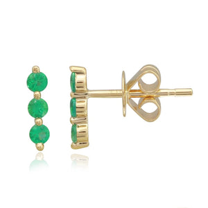 Three Gemstones Bar Stud