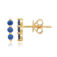 Load image into Gallery viewer, Three Gemstones Bar Stud
