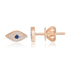 Small Pave Evil Eye Stud
