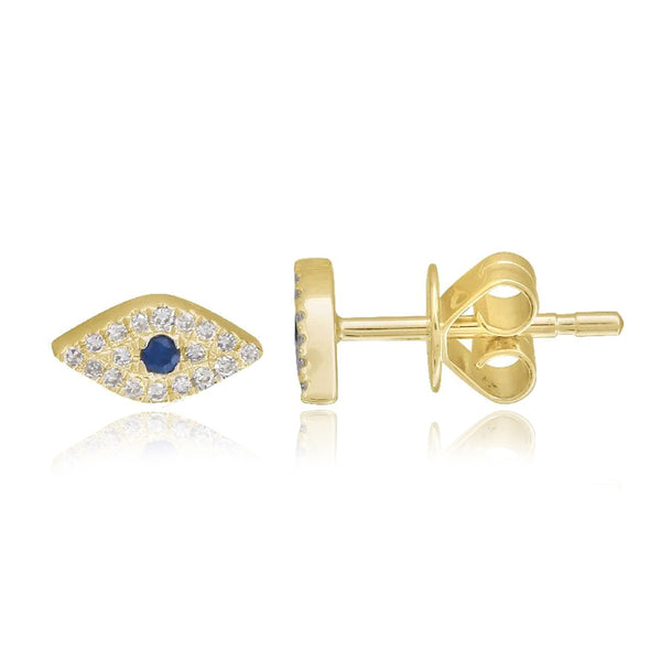 Small Pave Evil Eye Stud