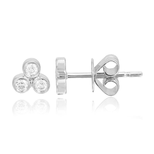 Bezel Clover Stud