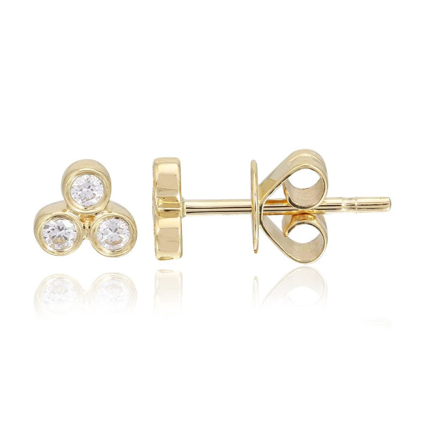 Bezel Clover Stud