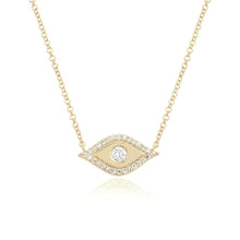 Load image into Gallery viewer, Pave and Gold Evil Eye Necklace
