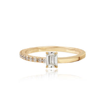 Load image into Gallery viewer, Half Pave and Half Gold Solitaire Ring
