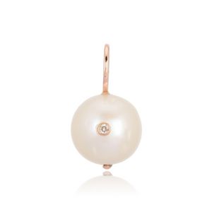 Bezel Diamond On Pearl Charm