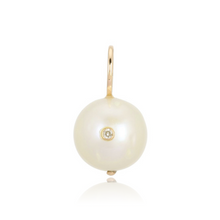 Load image into Gallery viewer, Bezel Diamond On Pearl Charm
