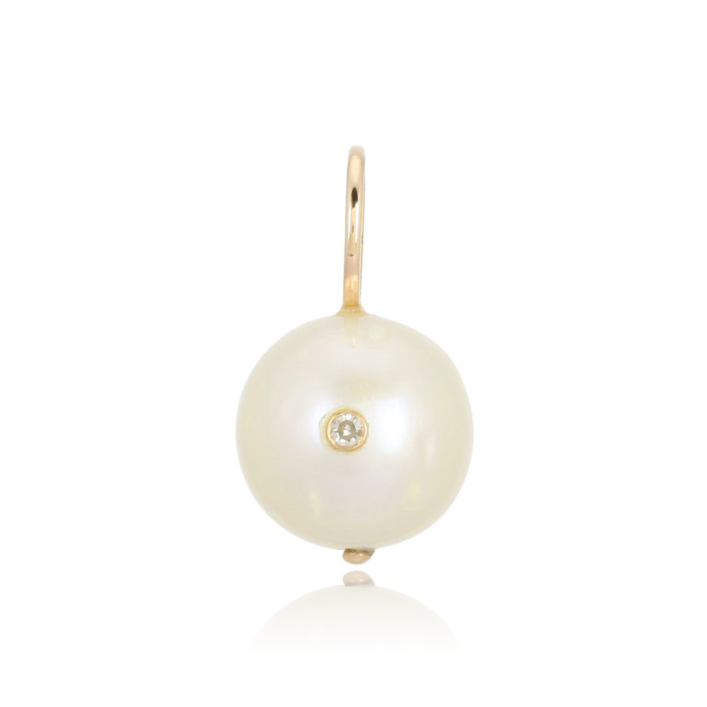 Bezel Diamond On Pearl Charm