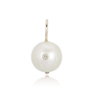 Bezel Diamond On Pearl Charm