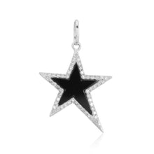 Load image into Gallery viewer, Black Onyx Star With Diamond Outline Charm
