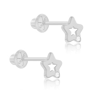 Baby Gold Cutout Diamond Earring
