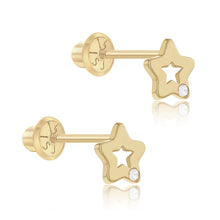 Load image into Gallery viewer, Baby Gold Cutout Diamond Earring
