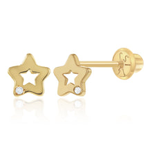 Load image into Gallery viewer, Baby Gold Cutout Diamond Earring
