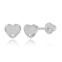 Baby Gold Heart Diamond Earring