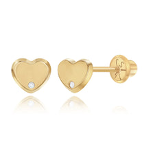 Load image into Gallery viewer, Baby Gold Heart Diamond Earring
