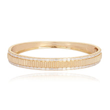 Load image into Gallery viewer, Baguette Outline Textured Bangle
