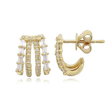 Load image into Gallery viewer, Baguette and Diamond Four Wrap Earrings
