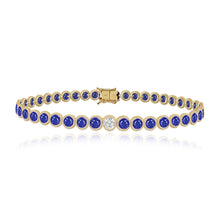 Load image into Gallery viewer, Solitaire Diamond Gemstone Bezel Round Tennis Bracelet

