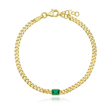Load image into Gallery viewer, Bezel Gemstone Cuban Bracelet
