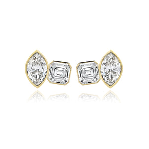 Two-Diamond Bezel Stud Earring