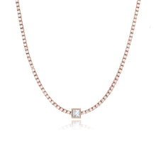 Load image into Gallery viewer, Bezel Solitaire Diamond Tennis Necklace

