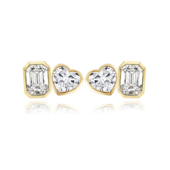 Two-Diamond Bezel Stud Earring