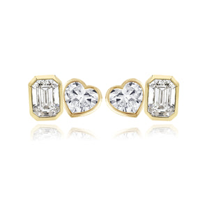 Two-Diamond Bezel Stud Earring