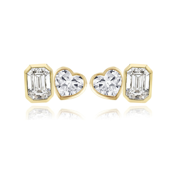 Two-Diamond Bezel Stud Earring