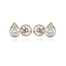 Load image into Gallery viewer, Two-Diamond Bezel Stud Earring
