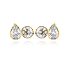 Two-Diamond Bezel Stud Earring
