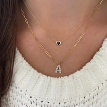 Load image into Gallery viewer, Small Bezel Gemstone Heart Necklace
