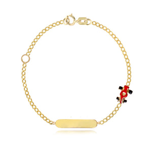 Boys Enamel Race Car Id Bracelet