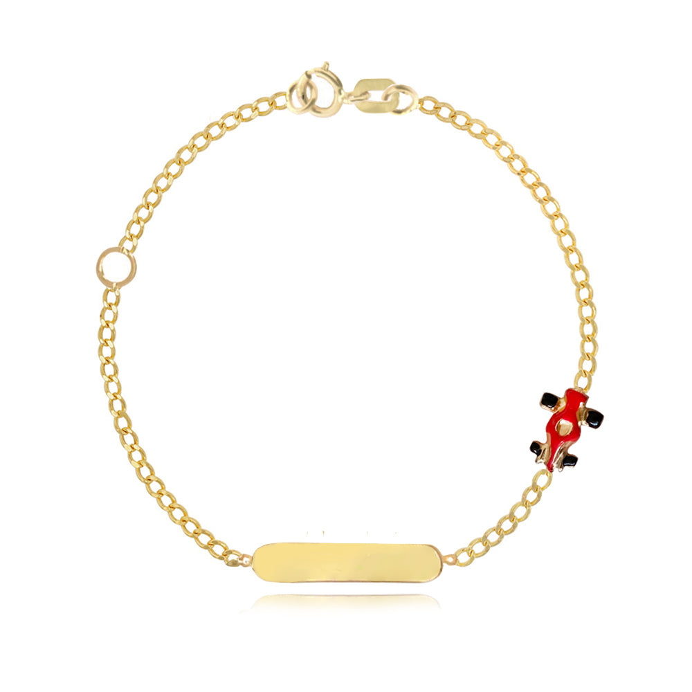 Boys Enamel Race Car Id Bracelet