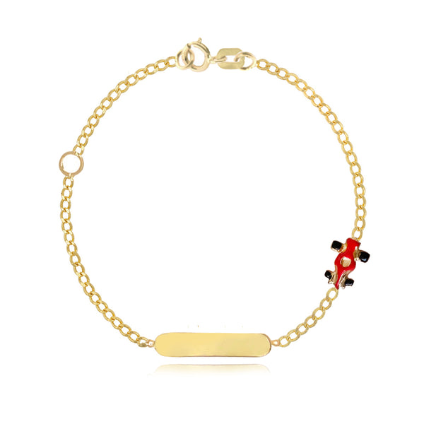 Boys Enamel Race Car Id Bracelet