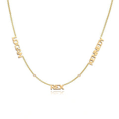 Cutout Gold Names Necklace